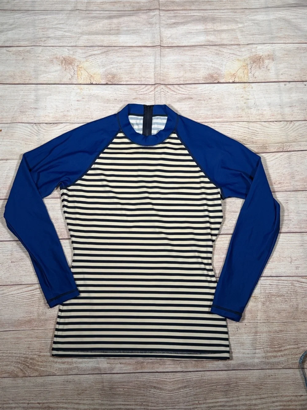 J. Crew Blue and Navy Striped‎ Long-Sleeve Rashguard